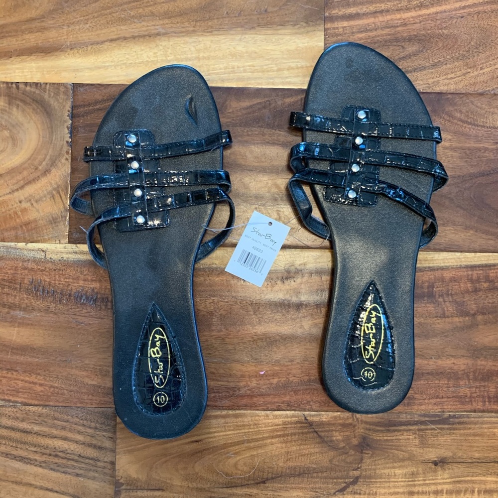 NWT Starbay Black Sandals - Size 10